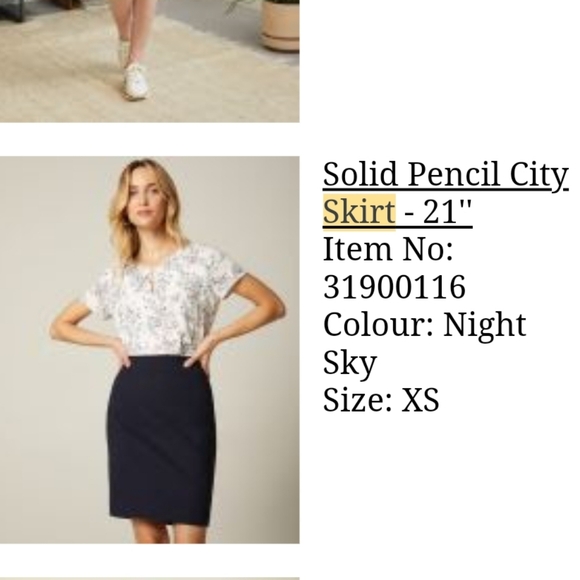 NWT - RW&CO Pencil Skirt Navy Blue - Picture 2 of 6